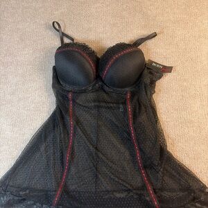 Black and Red Lace Chemise 1460